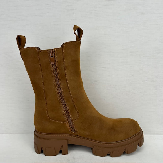 Basic boots met lusjes camel