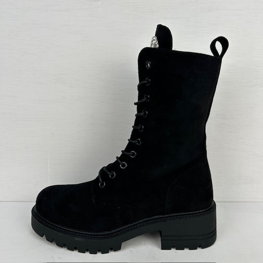 Suèdine love veterboots zwart