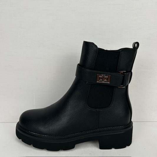 Stoere boots met leuk bandje zwart