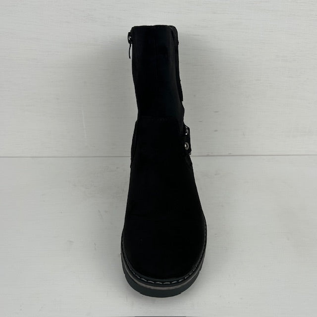 Stoere enkellaarsjes met bandje zwart