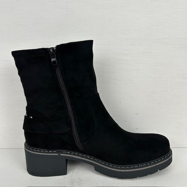 Stoere enkellaarsjes met bandje zwart