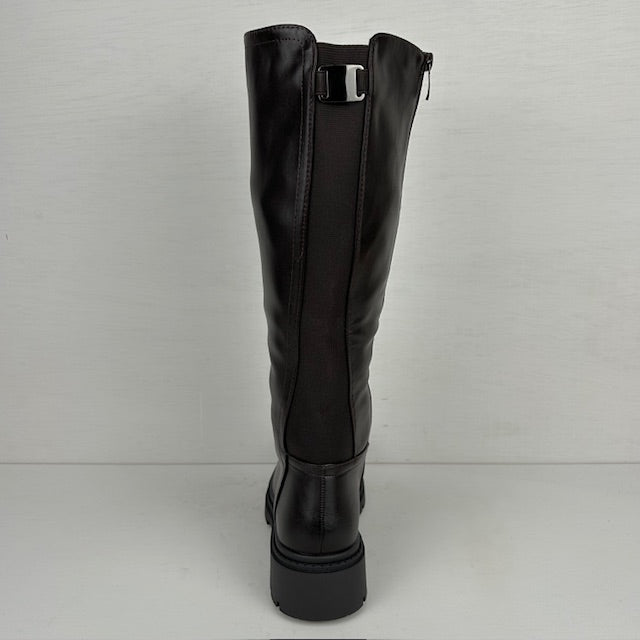 Hoge leatherlook laarzen met gave zool bruin