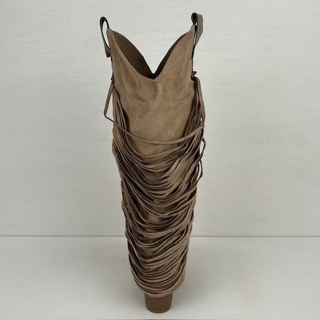 Trendy cowboylaarzen met gave flap taupe