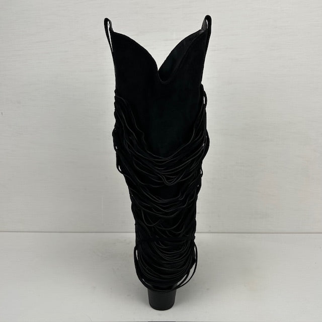 Trendy cowboylaarzen met gave flap zwart