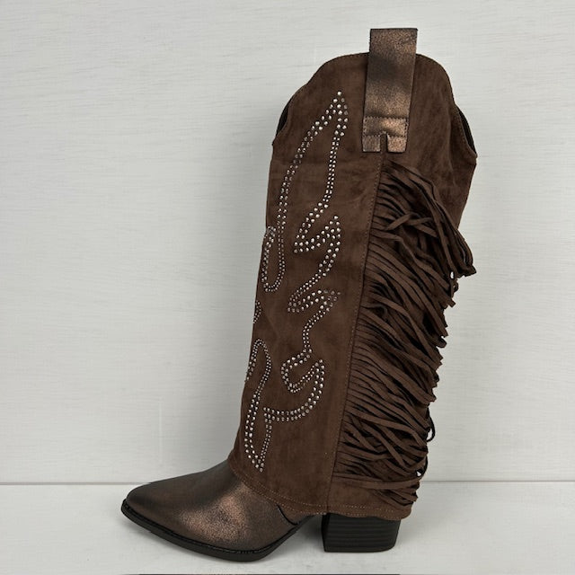 Trendy cowboylaarzen met gave flap bruin