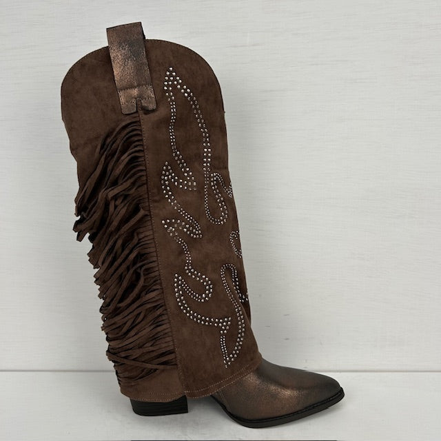 Trendy cowboylaarzen met gave flap bruin