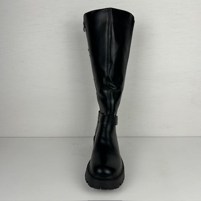 Stoere hoge laarzen met elastiek zwart