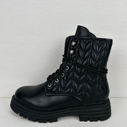 Gave veterboots met padded design zwart