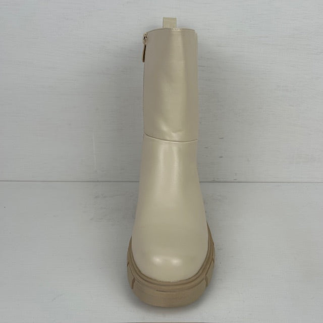 Leatherlook boots met gaaf design beige