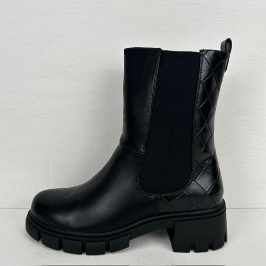 Leatherlook boots met gaaf design zwart