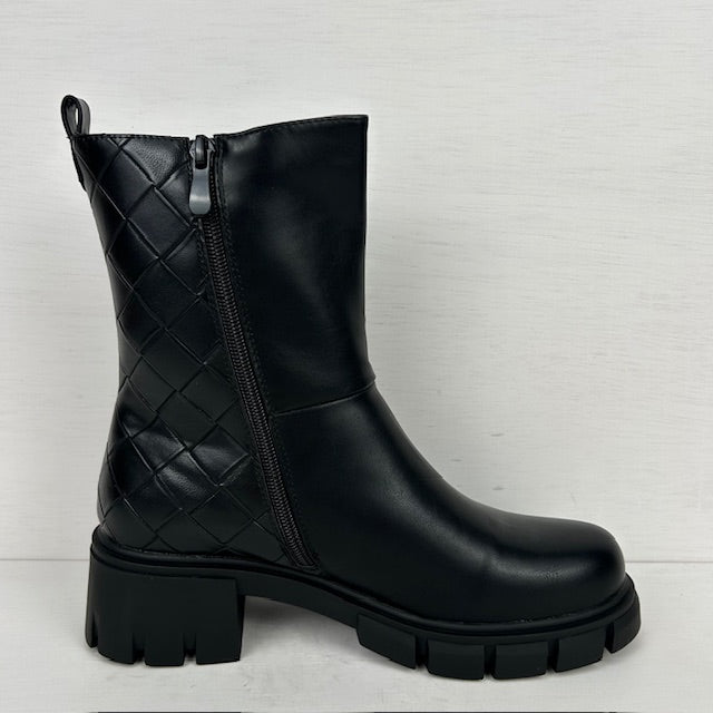 Leatherlook boots met gaaf design zwart