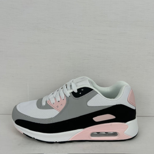 Air sneakers wit zwart lichtroze