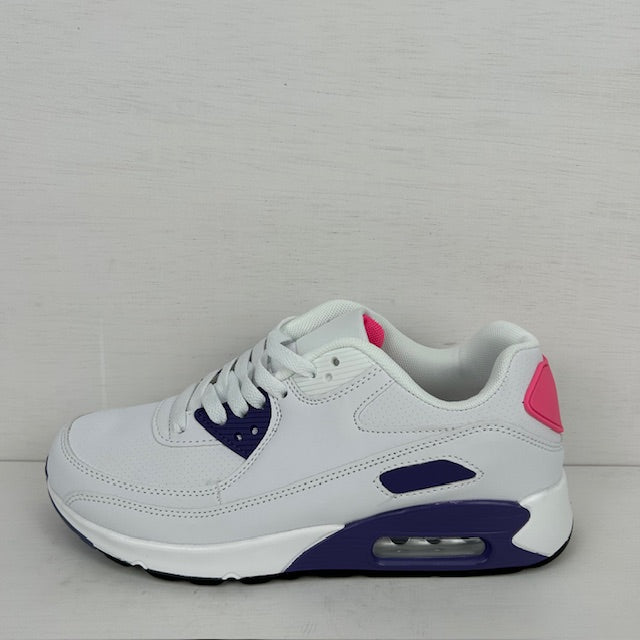 Air sneakers wit paars roze