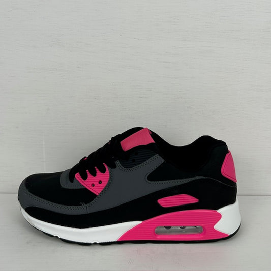 Air sneakers zwart grijs roze