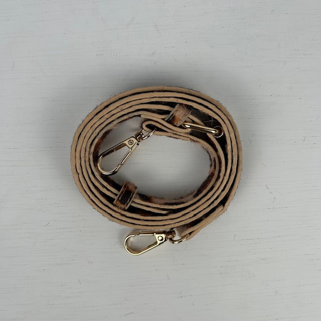 Tote bag met panterprint lichtbruin