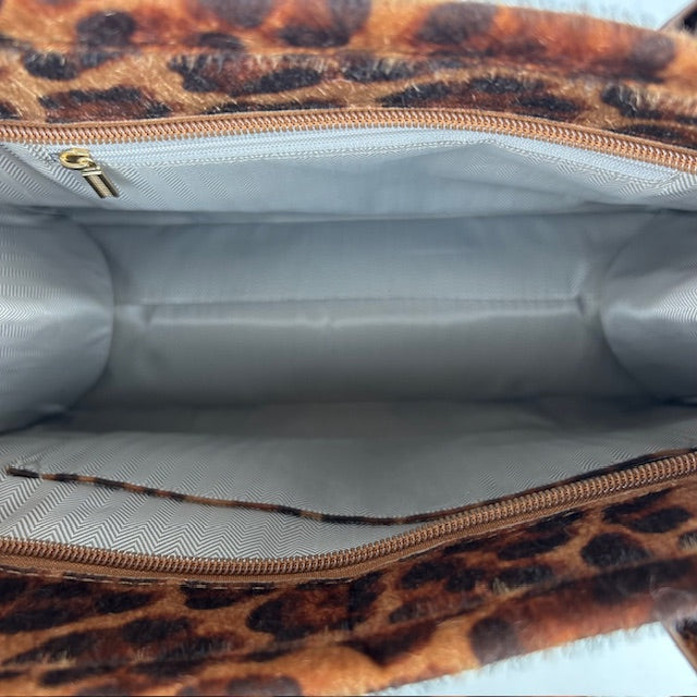 Tote bag met panterprint bruin