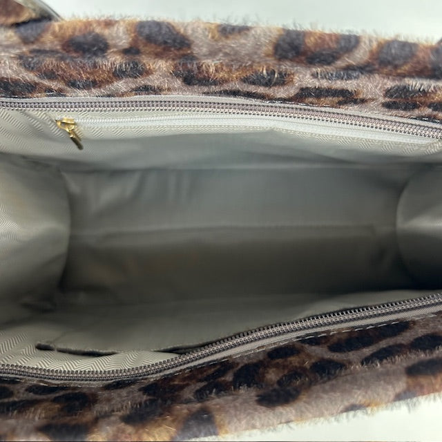 Tote bag met panterprint grijs