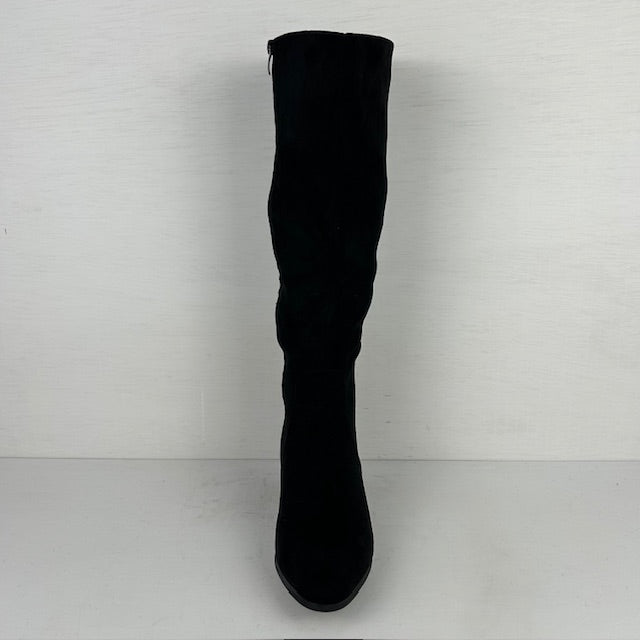 Suèdine cowboylaarzen met elegante hak zwart