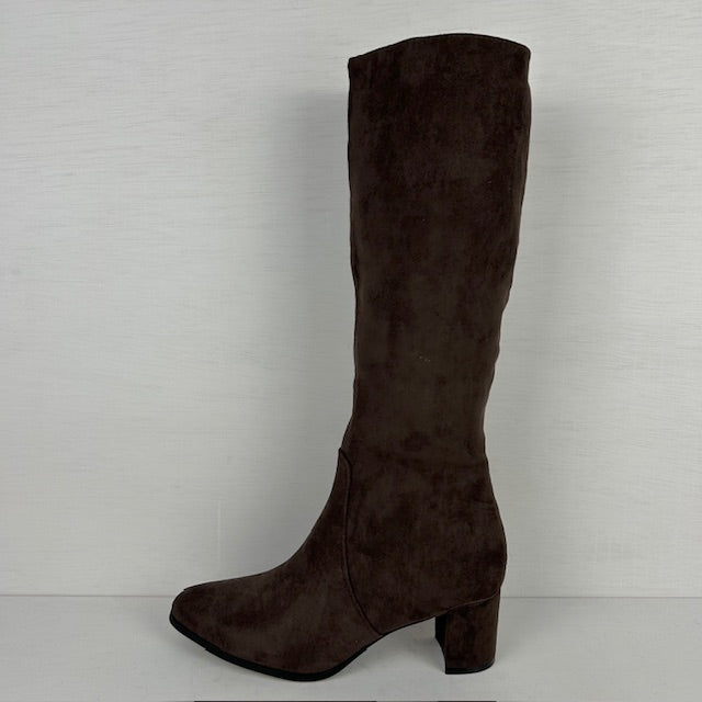 Suèdine cowboylaarzen met elegante hak bruin