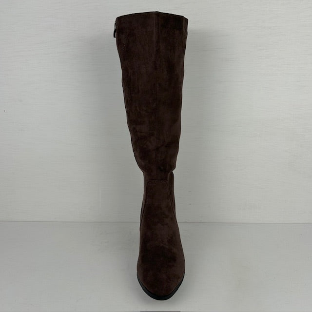 Suèdine cowboylaarzen met elegante hak bruin