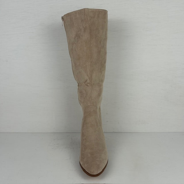 Suèdine cowboylaarzen met elegante hak beige