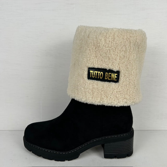 Suèdine laarzen met teddy zwart