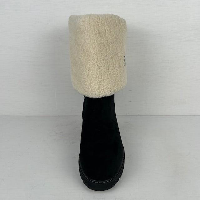 Suèdine laarzen met teddy zwart