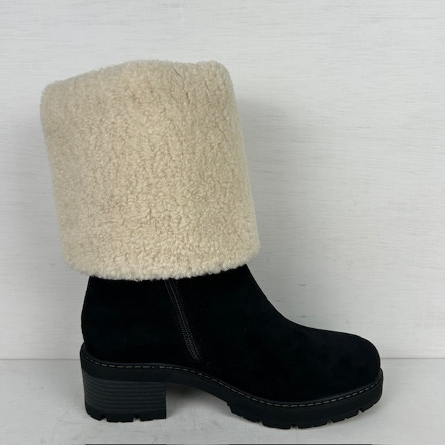 Suèdine laarzen met teddy zwart