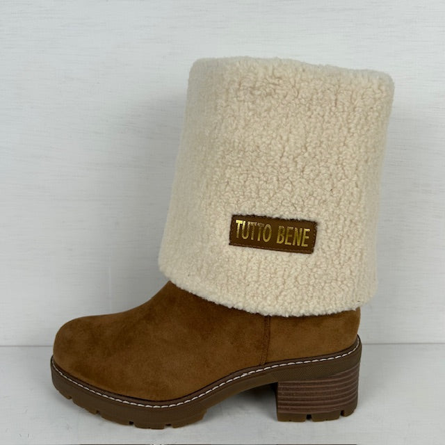 Suèdine laarzen met teddy camel