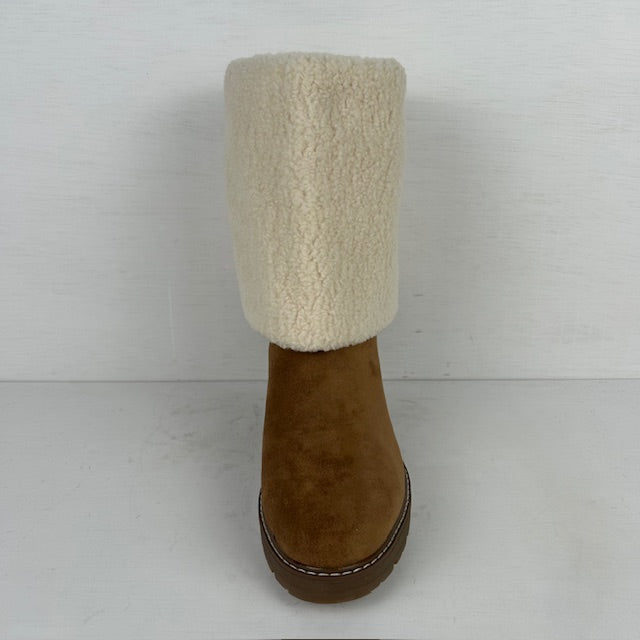 Suèdine laarzen met teddy camel