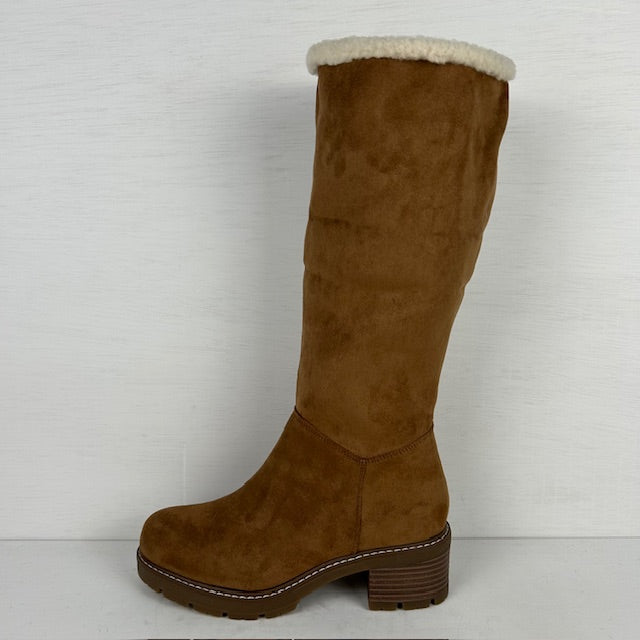 Suèdine laarzen met teddy camel