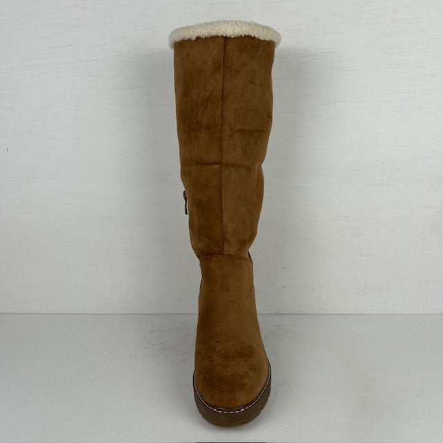 Suèdine laarzen met teddy camel