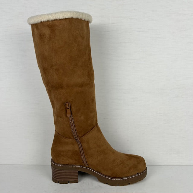 Suèdine laarzen met teddy camel