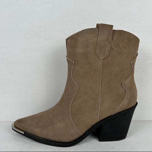 Real leather cowboylaarsjes met gaaf design khaki