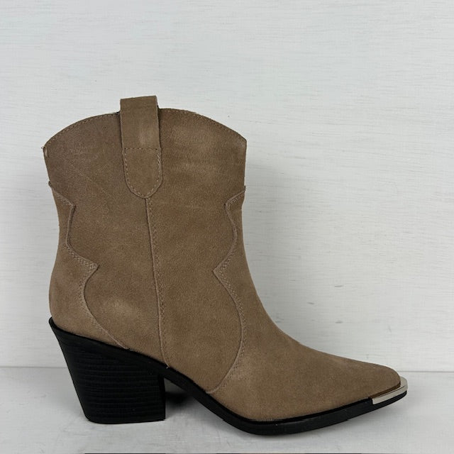 Real leather cowboylaarsjes met gaaf design khaki