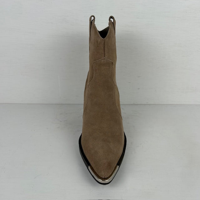 Real leather cowboylaarsjes met gaaf design khaki