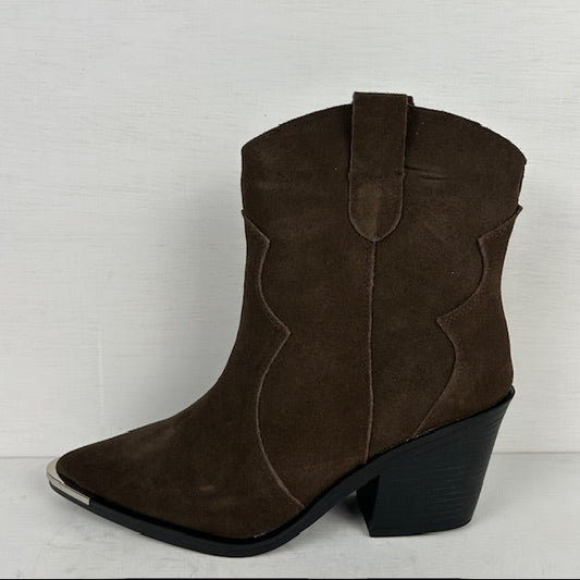 Real leather cowboylaarsjes met gaaf design bruin