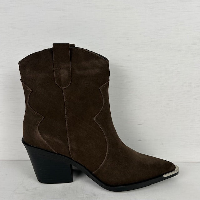 Real leather cowboylaarsjes met gaaf design bruin