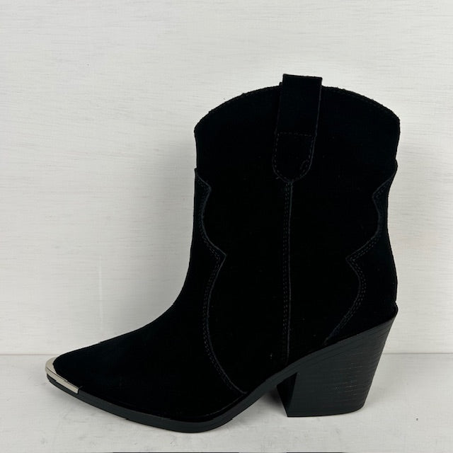 Real leather cowboylaarsjes met gaaf design zwart