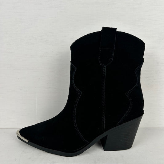 Real leather cowboylaarsjes met gaaf design zwart