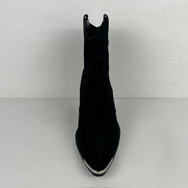 Real leather cowboylaarsjes met gaaf design zwart