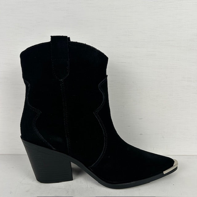 Real leather cowboylaarsjes met gaaf design zwart