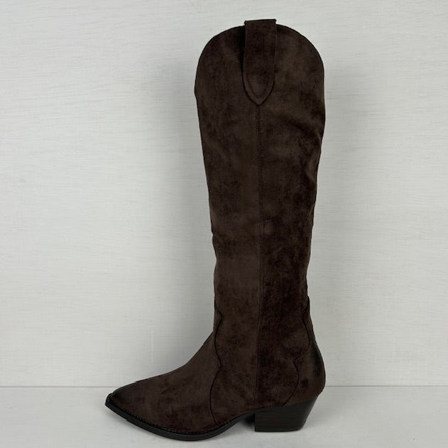 Gave hoge suèdine cowboylaarzen bruin