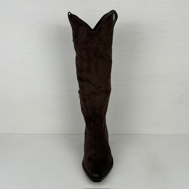 Gave hoge suèdine cowboylaarzen bruin