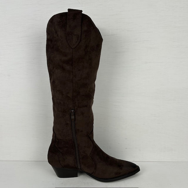 Gave hoge suèdine cowboylaarzen bruin