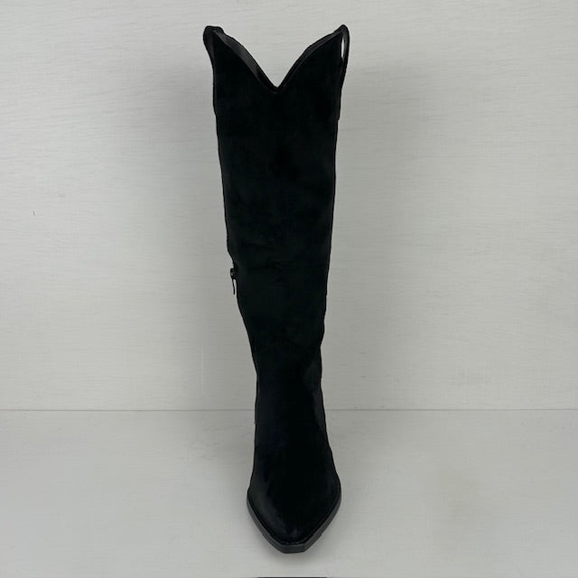 Gave hoge suèdine cowboylaarzen zwart