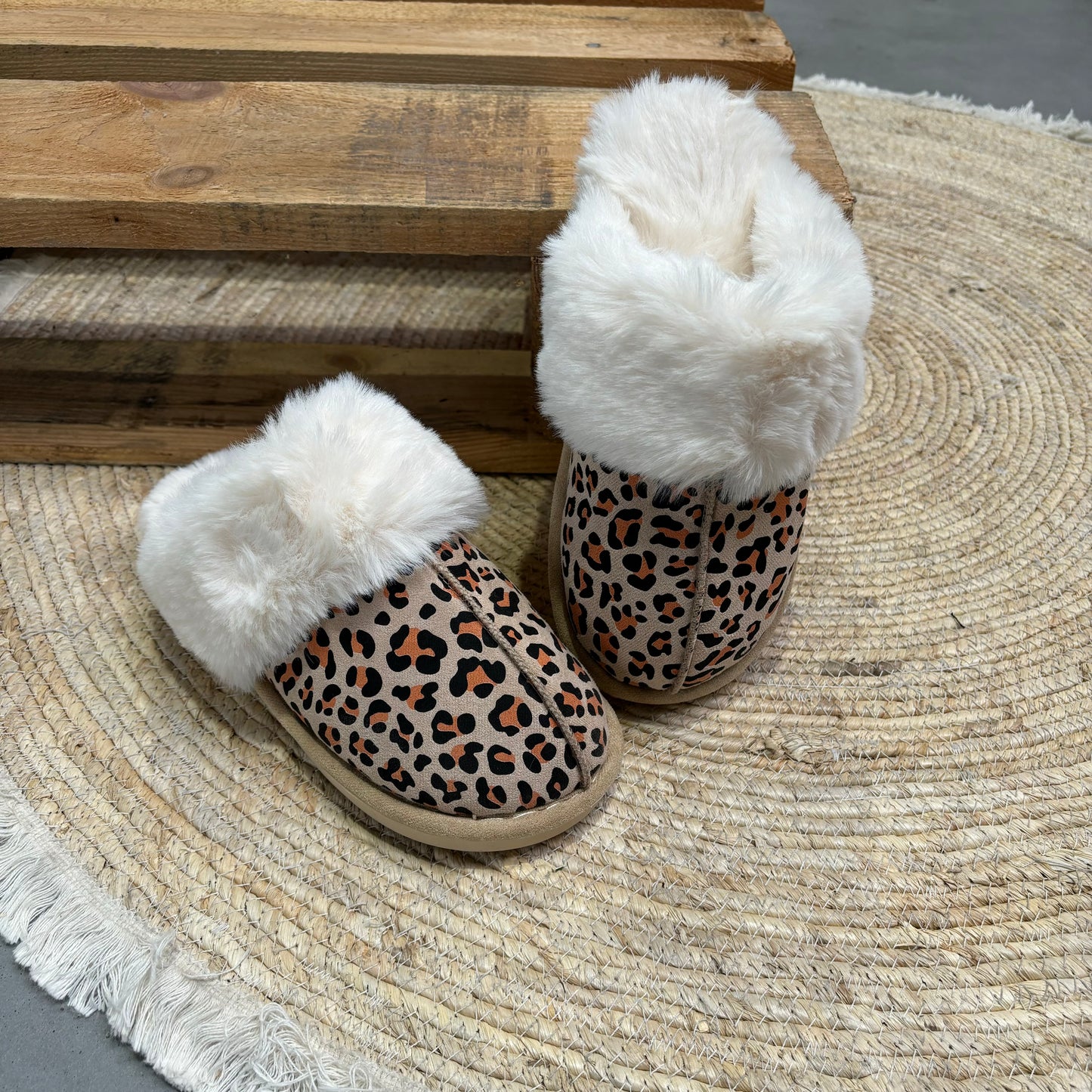 Cozy pantoffels leopard