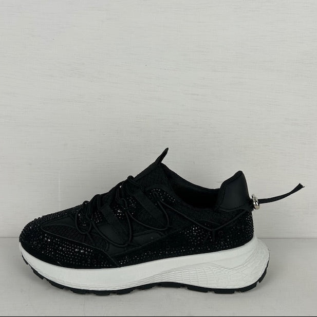 Sneakers met shiny details zwart