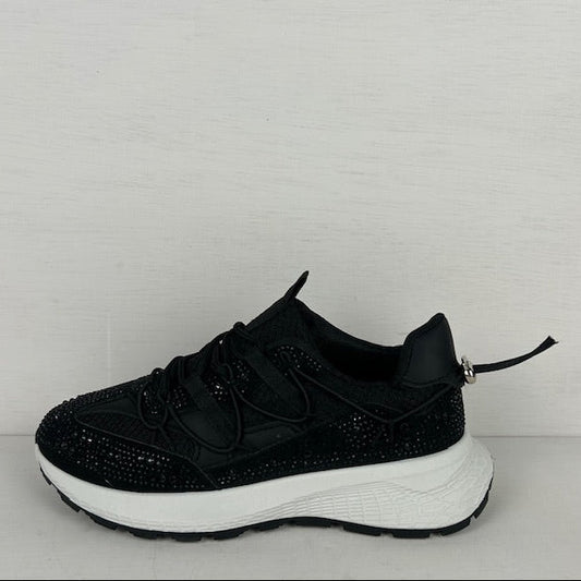 Sneakers met shiny details zwart