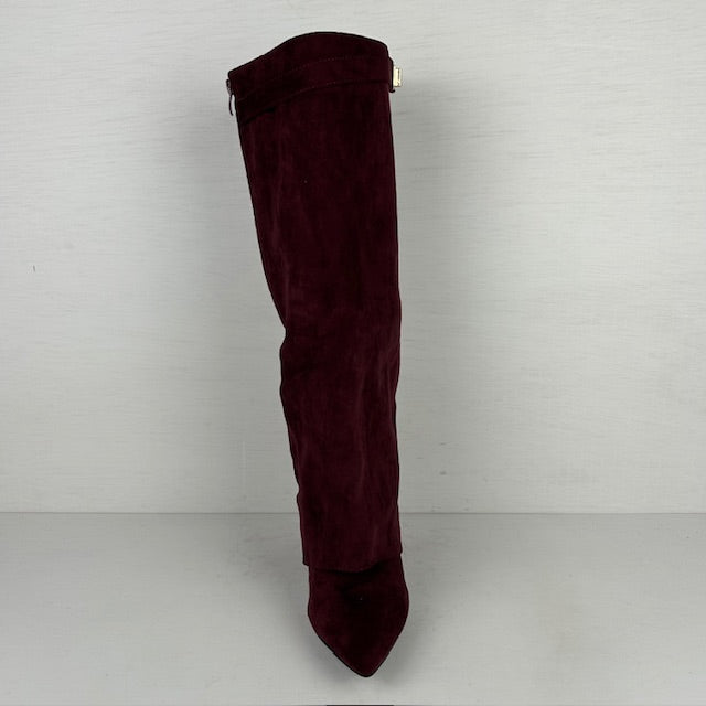 Hoge cowboylaarzen met flap en bandje rood